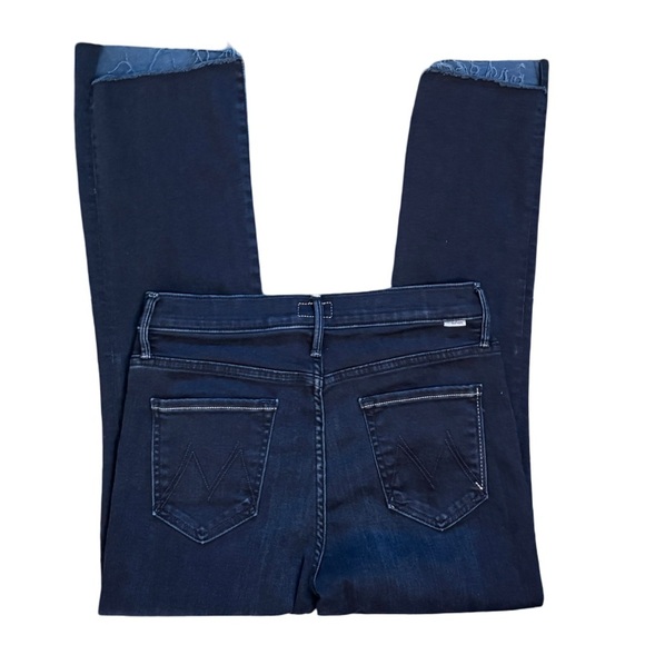 MOTHER The Insider Crop Step Fray Dark Blue Denim Jean Night Tripper Wash Sz 29 - Picture 7 of 13